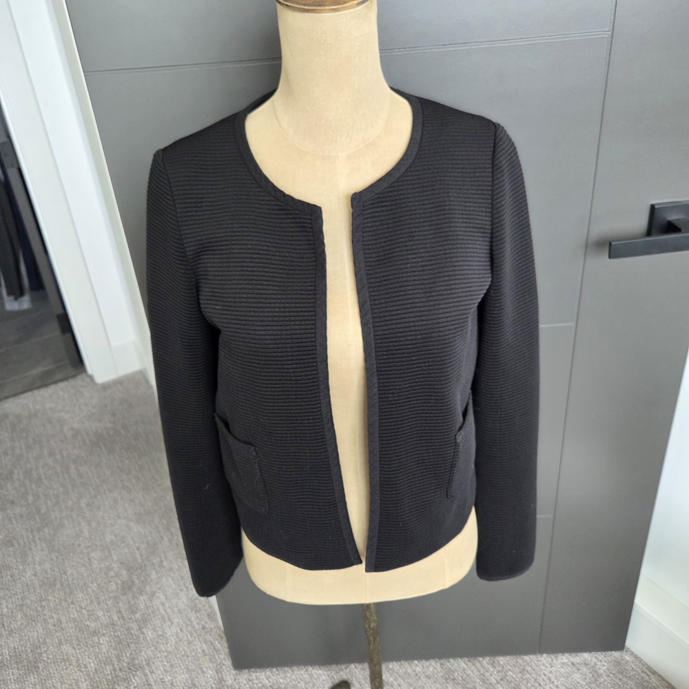 Mango Black Textured Women's Blazer